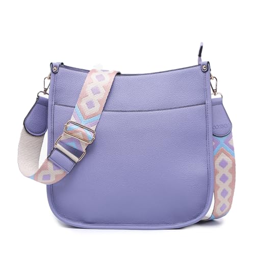 Image of JEN & CO. Crossbody Bags for Women Trendy Vegan Leather Hobo Purses Shoulder Handbags with Wide Adjustable Guitar Strap