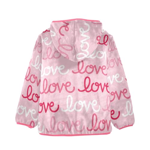 OTVEE Valentine Pink Love Pattern Kids Hoodie Jacket Fall Spring Full Zip Warm Outwear Coat2