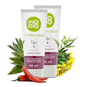 INOBIO Therma Warming Creme | Wärmesalbe Massagecreme für Muskelverspannung, Spendet Feuchtigkeit und Beruhigt die Haut | Wärmend Massagegel (2x50ml)