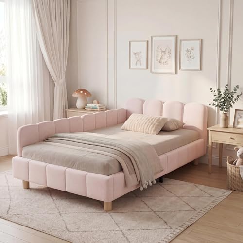 Cama de seguridad de 90x200 rosa para transformar el dormitorio infantil 2