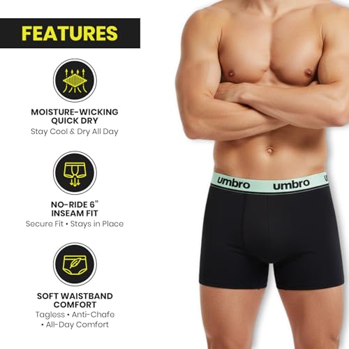 Umbro Mens Boxer Briefs with Mesh Pouch – Performance Mens Underwear, Moisture Wicking Stretch Athletic Boxers, 5-Pack2