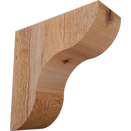 Ekena Millwork COR04X10X10CAR00RWR 4"W x 10"D x 10"H Carmel Rough Sawn Corbel, Western Red Cedar