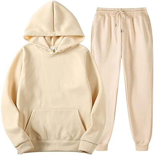 YZHM 2PCS Outfits Men's And Women's Sports Tracksuits Long Sleeve Pullover Hoodies Sweatshirt And Sweatpants Fall Winter Suit