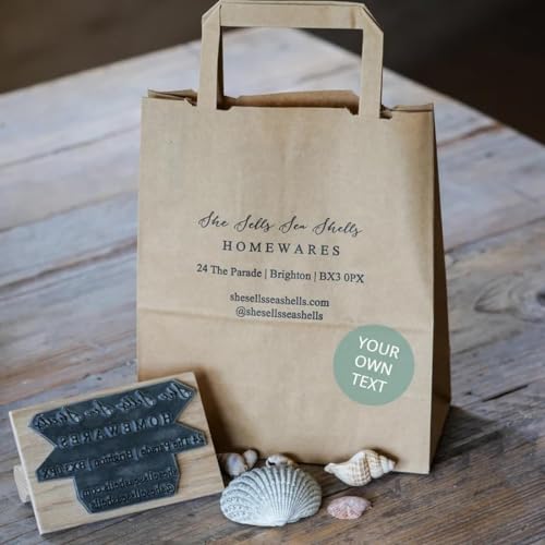 Sello de Marca Personalizado Con Logotipo de Empresa Grande | Sello de Goma Ecológico | Texto Propio