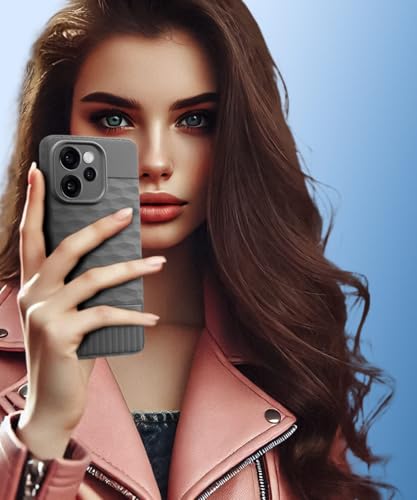 Image of WOW IMAGINE Back Cover for Oppo Reno 15 Pro 5G | Reno 15 Pro Mini 5G with Hexa Cube Design | Ultra Slim Soft Rubberised Case | Inner Velvet Fabric | Flexible Mobile Case | Camera Protection - Grey