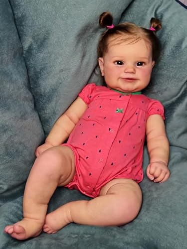 Zero Pam Smiling Reborn Baby Dolls Maddie 24 Inch 60cm Realistic Newborn Girl Baby Dolls That Look Real Life Like Weighted Reborn Toddler Handmade Baby Dolls for Kids