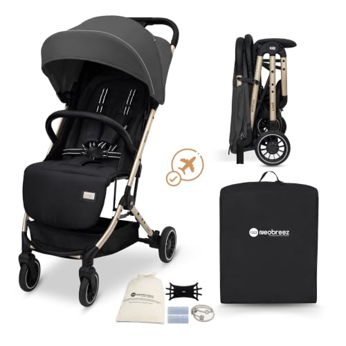 Neobreez LITEX Lightweight Cabin Size Travel Baby Toddler Stroller|Trolley Handle Pushchair Waterproof UPF 50+Canopy Gift&String Bag Phone Holder&Toy Strap Reflective Sticker 0-3yrs 15kg 3yrs Warranty