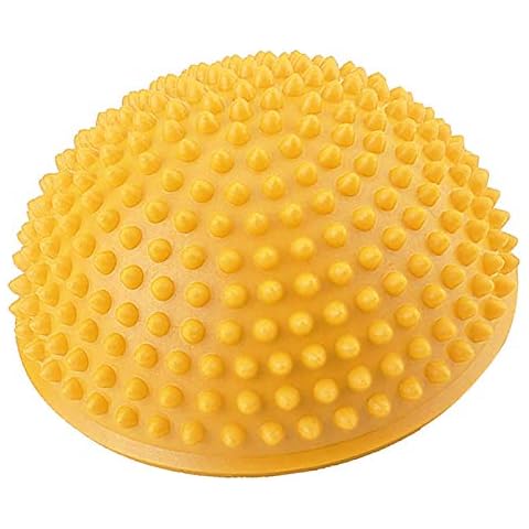 VGEBY Foot Massage Ball Inflatable Half Yoga Balls Massage Point Fitball Exercises Trainer Fitness (Yellow) Cover