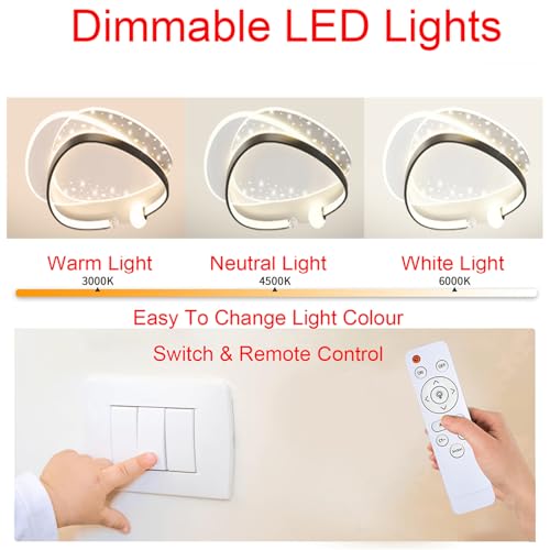 Plafonnier LED aluminium étoile minimaliste pour chambre moderne - 2