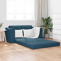 LoogCape Canapé-Lit Modulable en Velours Bleu 148 x 71 x 83 cm Convertible avec Coffre de Rangement pour Salon