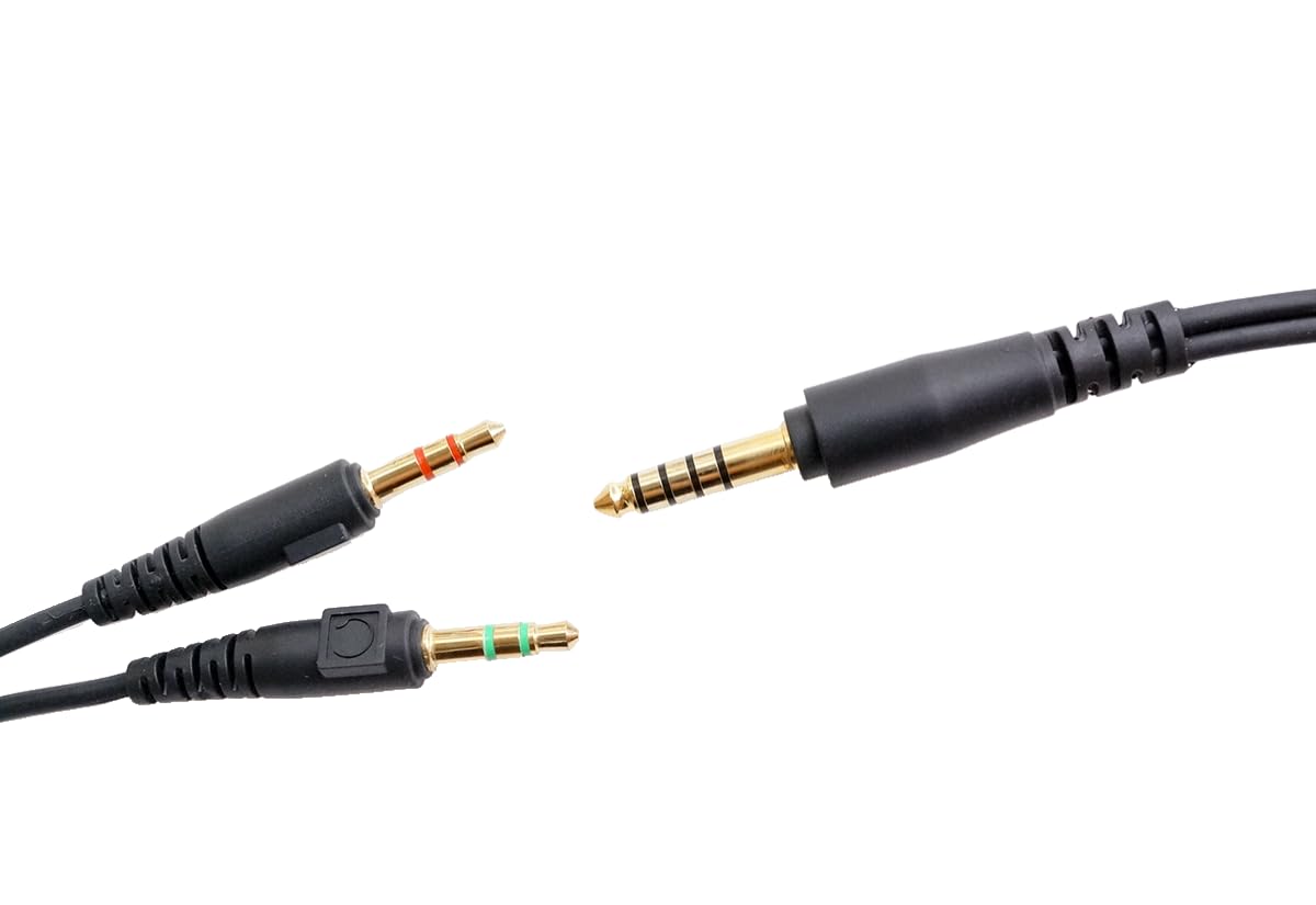 V-MOTA Replacement Audio Headphone Cable + Windproof Microphone Cotton Compatible with ATH-GDL3, ATH-GL3, ATHGL3, ATHGDL3 Multimedia Gaming Headsets (for PC/Gaming 3M)