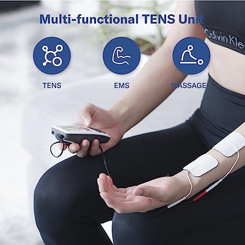 Alcedo Tens Unit + Ems Combination Machine Muscle Stimulator For Pain Relief, Electric Rechargeable Pulse Massager With 41 Modes For Back/Neck Pain Therapy, Hsa Fsa Eligible #TOP1