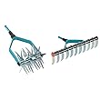 Gardena combisystem Star Tiller Garden Tiller for Seeding Preparation and Relaxing Soil, 14 cm & combisystem Lawn Aerator: Manual Scarifier with 35 cm Working Width