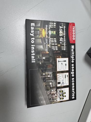 TEDDOO 14pcs 1x1 Punkt Bausteine LED DIY Garten Rasen Licht Stadt Straße Atmosphäre Lampe (USB Powered) Kompatibel mit Mainstream-Markenbausteinen Blöcken (Nur Beleuchtung, Kein Modell)