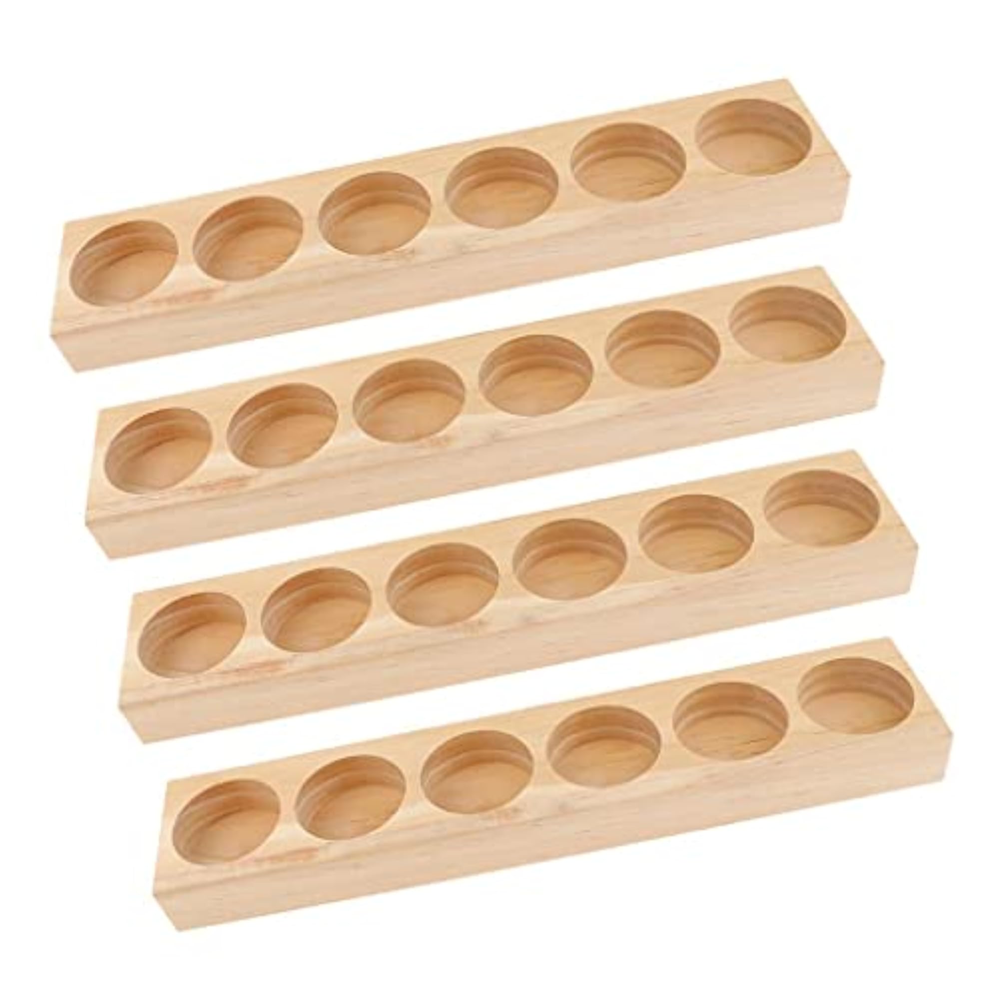 4 Pieces Wood Essential Oil Display Storage Organizer Rack
