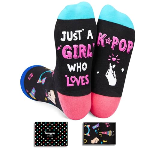 HAPPYPOP Music Gifts for Women - K Pop Singing Socks for Teen Girls Singers Kpop Fans Lovers