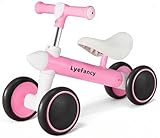 Lyefancy Laufrad für 1–2 Jährige, Baby-Fahrzeug erstes Rad für Mädchen und Jungen, Laufrad für Kleinkinder mit 4 Rädern, Baby Lauflernfahrzeug – Geburtstagsgeschenk für Kleinkinder(rosa)