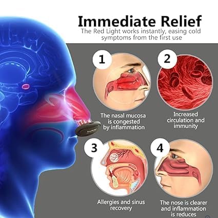 Image of Dangfly Red Light Nasal Therapy Device, Portable RespiRelief Red Light Therapy Instrument for Nose,Nomorecolds Respi-Relief Nasal Soothing Device