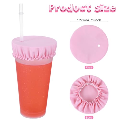Ouligay 10Stück Getränkeschutzdeckel mit Strohhalmloch,KO Tropfen Schutz Armband Getränkebecher Deckel Anti Spike Drink Covers Getränkedeckel für Alkoholschutz Getränkeschutz für Frauen Mädchen Damen