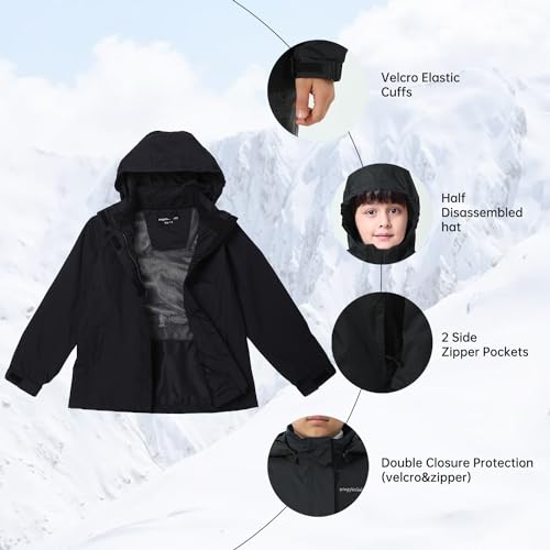 Image of Girls Boys Rain Jackets, Lightweight Waterproof Kids Rain Coats with Hood Windbreakers for Kids