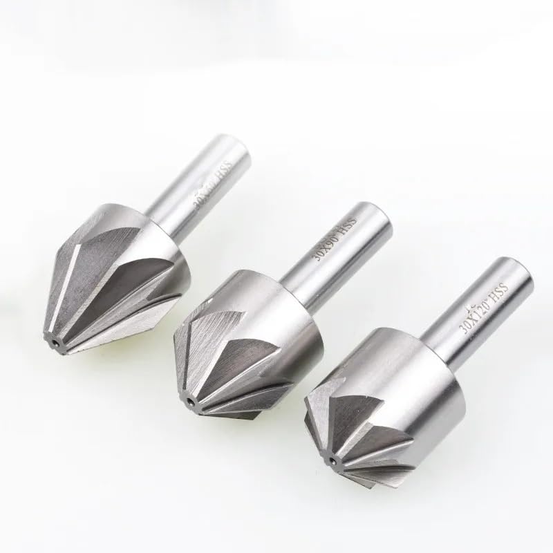 High-Speed Steel (HSS) Chamfer Cutter Set - 6mm to 50mm, 60/90/120 Degree Chamfering Drill Mill Tool(60 Degree,50.0mm)