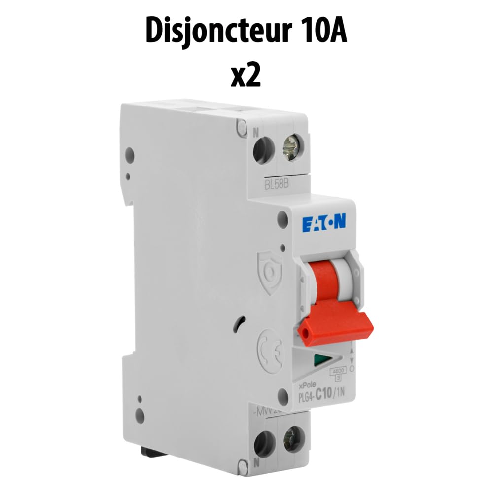 EATON - Lot De 6 Disjoncteurs Modulaires Ph+N – 2×10A, 2×16A, 2×20A