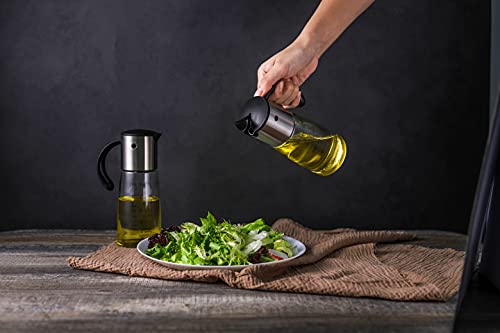 vevouk Essig und Öl-Flaschen Set Automatischer Klappe Auslaufsicher Tropffrei Essig- Öl-Spender Glasspender - Image 7