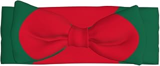 Flag of Bangladesh Printed Baby Bow Headband - A must-have for adorable decoration Suitable for newborn to toddler (0-6 months)