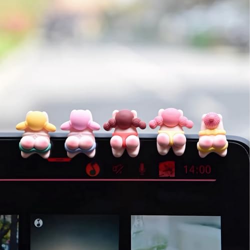 5Pcs Automotive Interior Decoration Accessories for Car Rearview Mirror and Dashboard,Cute Anime Decor for Home Garden Office,Car Decor for Women，Funny Ornament Gifts