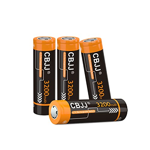 CPZZ 18650 Rechargeable Battery Lithium 3.7v Battery 3200mAh Flat Top (4-Pack/Flat Top)