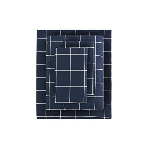 Wake In Cloud D0220-CD4-Q(M) Geometric Bed Sheets, 4-Piece Sheet Set, Checkered Grid Plaid Check Checker Masculine Aesthetic Bedding thumb #6
