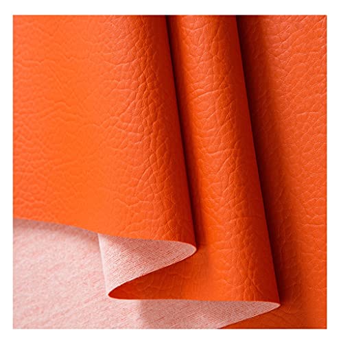 Similicuir De Litchi Oranje 140cm au mètre pour maroquinerie et loisirs créatifs