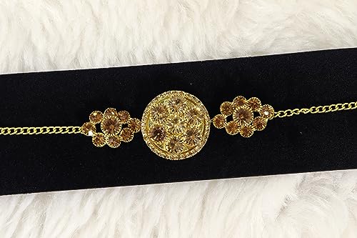 Image of NMII Gold Plated Chain Bracelet Rakhi For Brother Raksha Bandhan 2023 | Stylish Metal Rakhi | Rakhi for Brother /Bhabhi | Bracelet For Boys | Rakhi Combo | Rakhi Gift (Pack of 1)