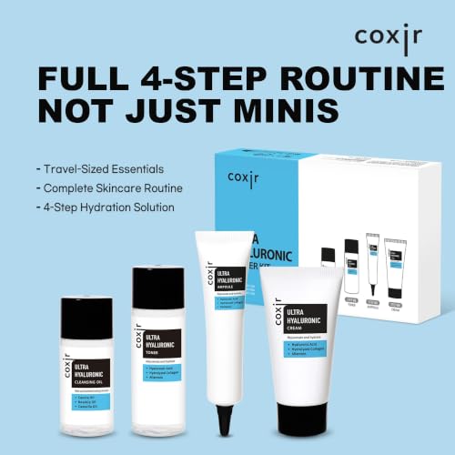 coxir Korean Skincare Gift Set, Glass Skin Kit, (4-Piece) detail view