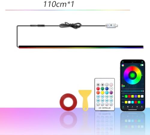 Acrylic Ambient Lighting Car Kit 43.3in/110cm,16 Million Colors,213 Modes LED Strip Lights,Dynamic Dreamcolor Chasing Music Sync Wireless APP Control,for Car Cabin Trim Dash Decoration. — view 8