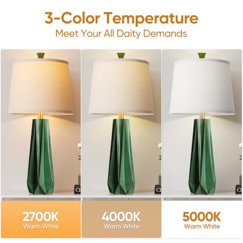 WIHTU 27" Resin Table Lamp Set of 2, Green Desk Lamp, Beside Lamp for Decor by WIHTU - Used condition - Image 2