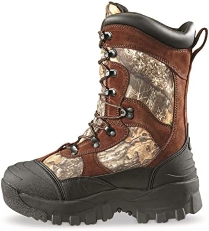 Huntrite Men's Insulated Waterproof Hunting Boots Non-Slip Shoes, 1600-gram, Realtree Edge Camo, Realtree Edge, 14D (Medium)