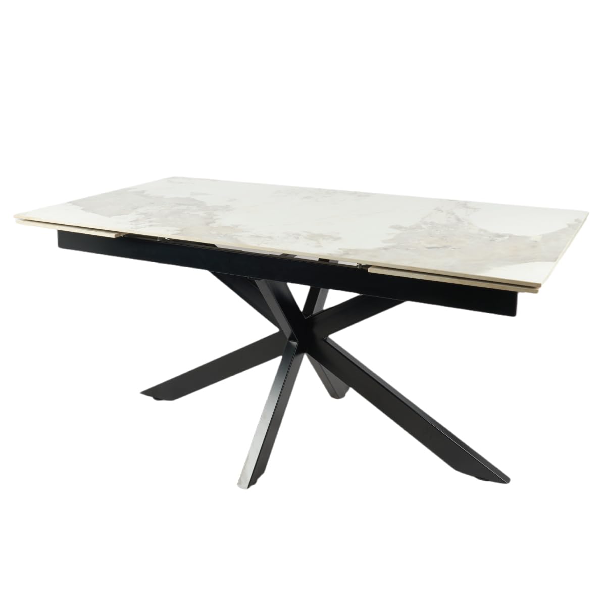 MarinelliGroup Tavolo allungabile in ceramica da 160 cm a 240 cm top da 12 mm gambe in acciaio Starstone (Calacatta Brown)