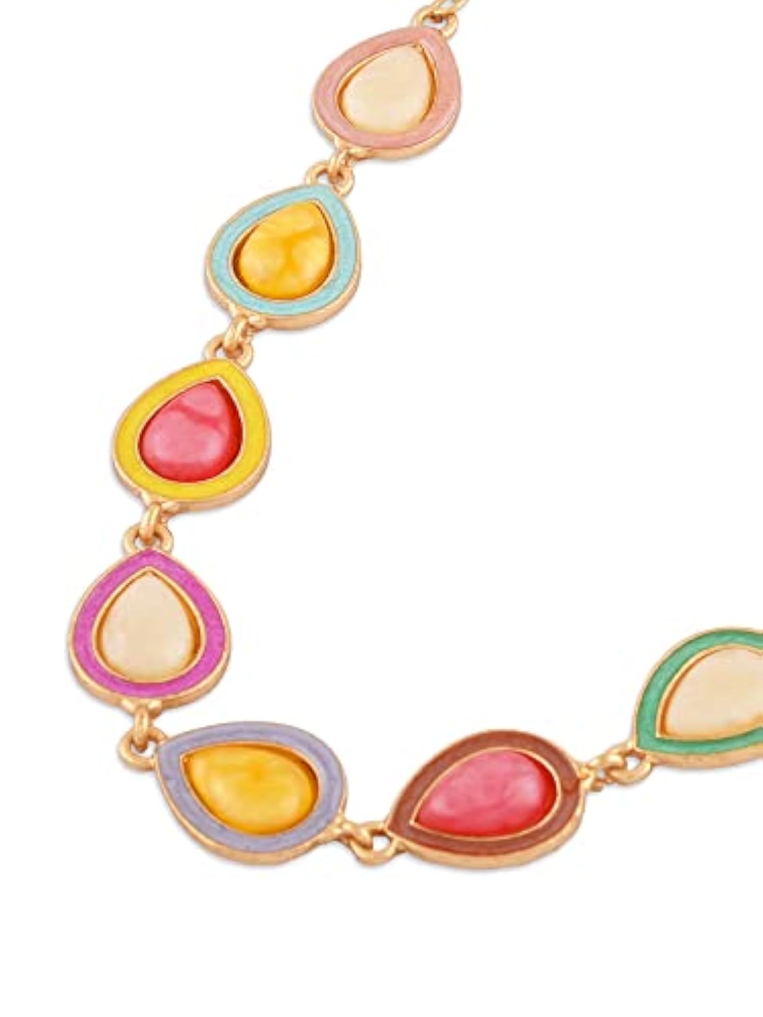 Multicolor Enamel Teardrop Shape Necklace for Women
