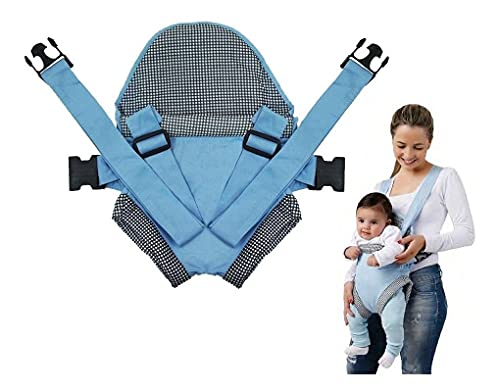 Canguru Carrega Bebe Click Bebê Passeio Azul Claro Xadrez