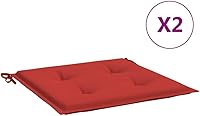 Vista 4 de Cojines para sillas de jardín, 2 unidades, color rojo, 19.7 x 19.7 x 1.2 pulgadas, cojines de tela Oxford para Sillas de Comedor para sillas