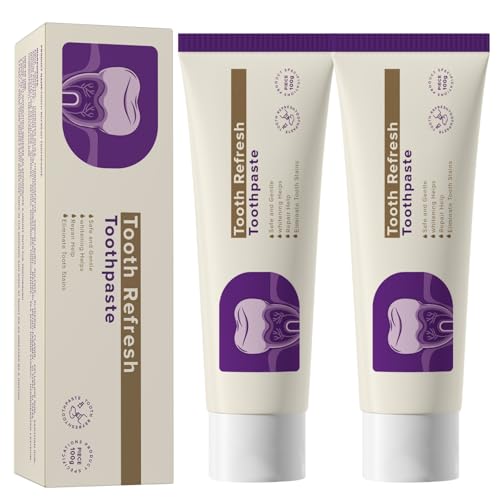 2PCS Tooth Refresh Toothpaste Fresh Breath Toothpaste Oral Care & Enamel Repair Helps Remove Coffee Tea & Wine Stain Fresh Minty Gel