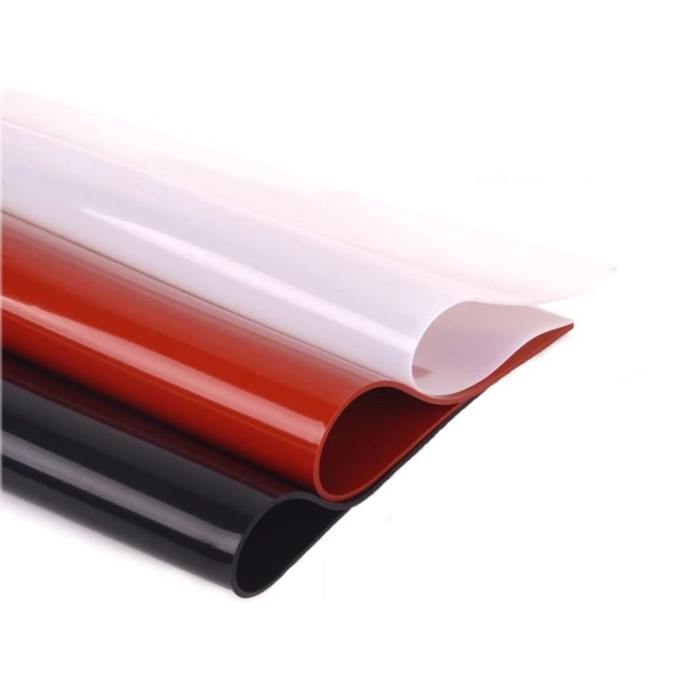 Lastra in Gomma Siliconica 500mm x 500mm, Spessore 5mm Tappetino in Silicone, film di silicone, Guarnizione Resistente alle Alte Temperature per Realizzare Guarnizioni e Tenute(rosso)