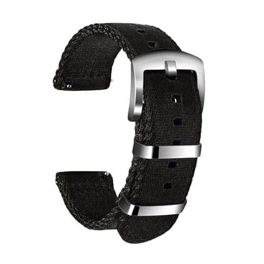 ULLCHRO Nylon Correa Reloj Calidad Alta Correa Relojes Militar del ejército - 18mm, 20mm, 22mm, 24mm Correa Reloj con Hebilla de Acero Inoxidable (20mm, Black)