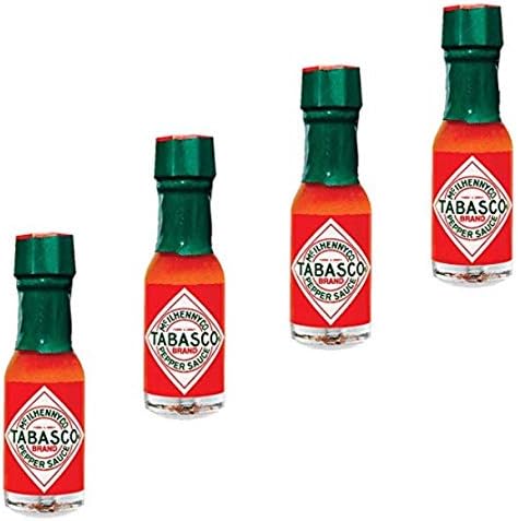 Tabasco Sauce Mini Travel Bottles - Refills for Hot Sauce Travel Keychain. Miniature Gifts Bottle For On The Go. Set of 4.