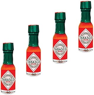 Tabasco Sauce Mini Travel Bottles - Refills for Hot Sauce Travel Keychain. Miniature Gifts Bottle For On The Go. Set of 4.