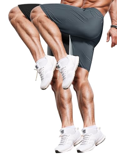 Men's Athletic Shorts Lightweight Sport,Gym,Workout，Running Jogging Shorts Quick Dry with Zipper Pockets2