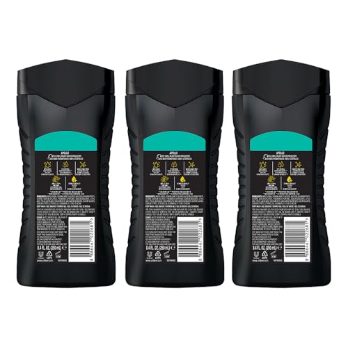 Image of AXE Apollo 3-in-1 Body, Face & Hair Wash | Fresh Sage & Cedarwood Scent | 12H Refreshing Fragrance | Combo of 3 | 250 ml Each