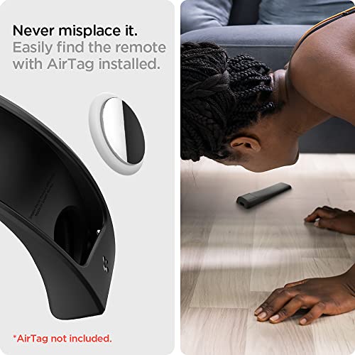 Spigen for Apple TV Siri Remote Case 4th/3rd/2nd Gen, Silicone Fit | For 2026/2022/2021, Anti-Slip, Shockproof, Compatible with AirTag, Wrist Strap, Slim, lightweight, Protective - Black - image 4