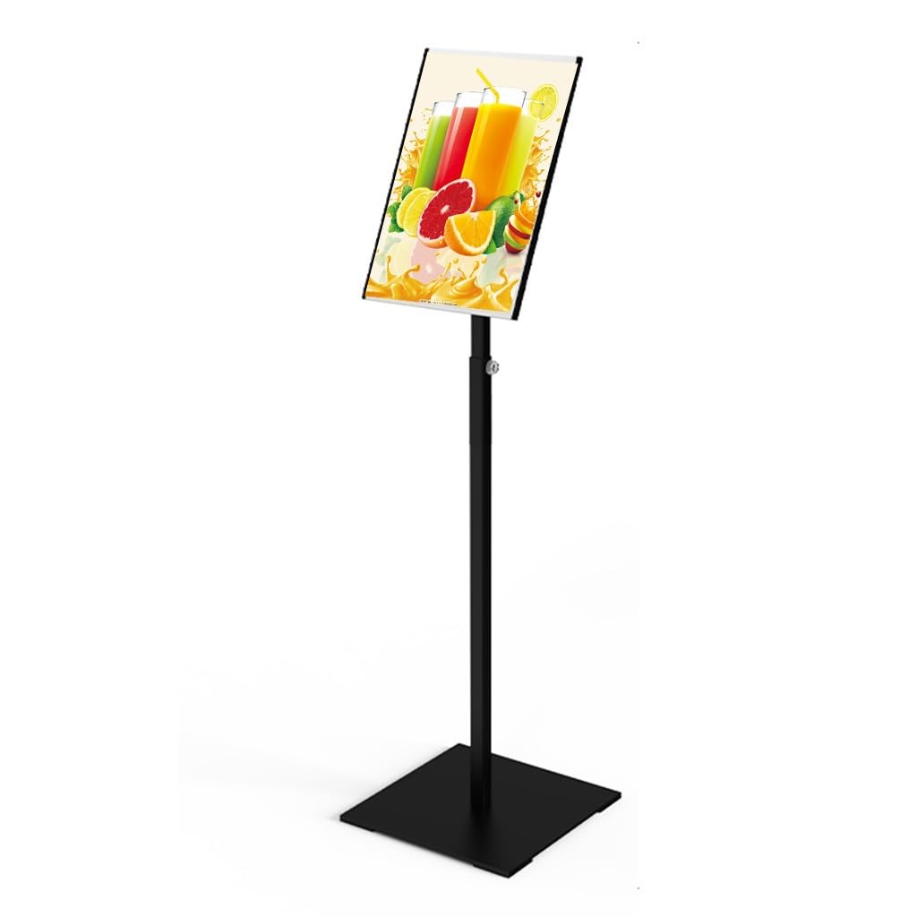 GWBoiuyQETM Heavy Duty Pedestal Sign Holder Poster Stand,Floor Standing Display Holder for Advertisement Menu Display,Vertical & Horizontal Sign Stand Displayed (Nero A4)